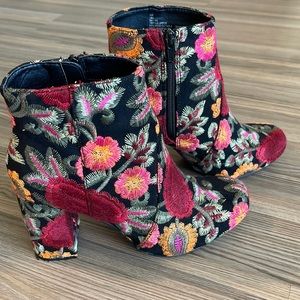 Embroidered multi color booties